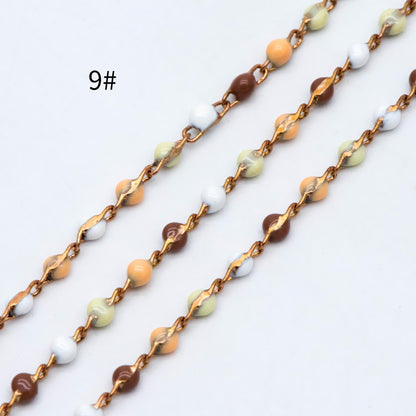 Enamel Brass Chain 2.5mm Thin, Unplated Brass Designer Chains (#LK-050)/ 1 meter