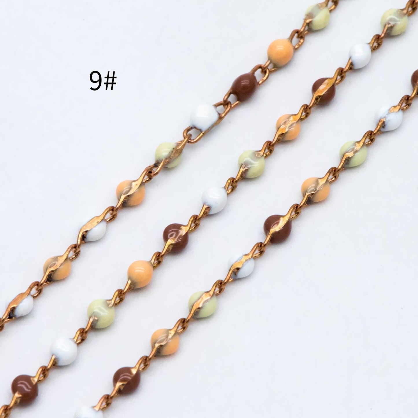 Enamel Brass Chain 2.5mm Thin, Unplated Brass Designer Chains (#LK-050)/ 1 meter