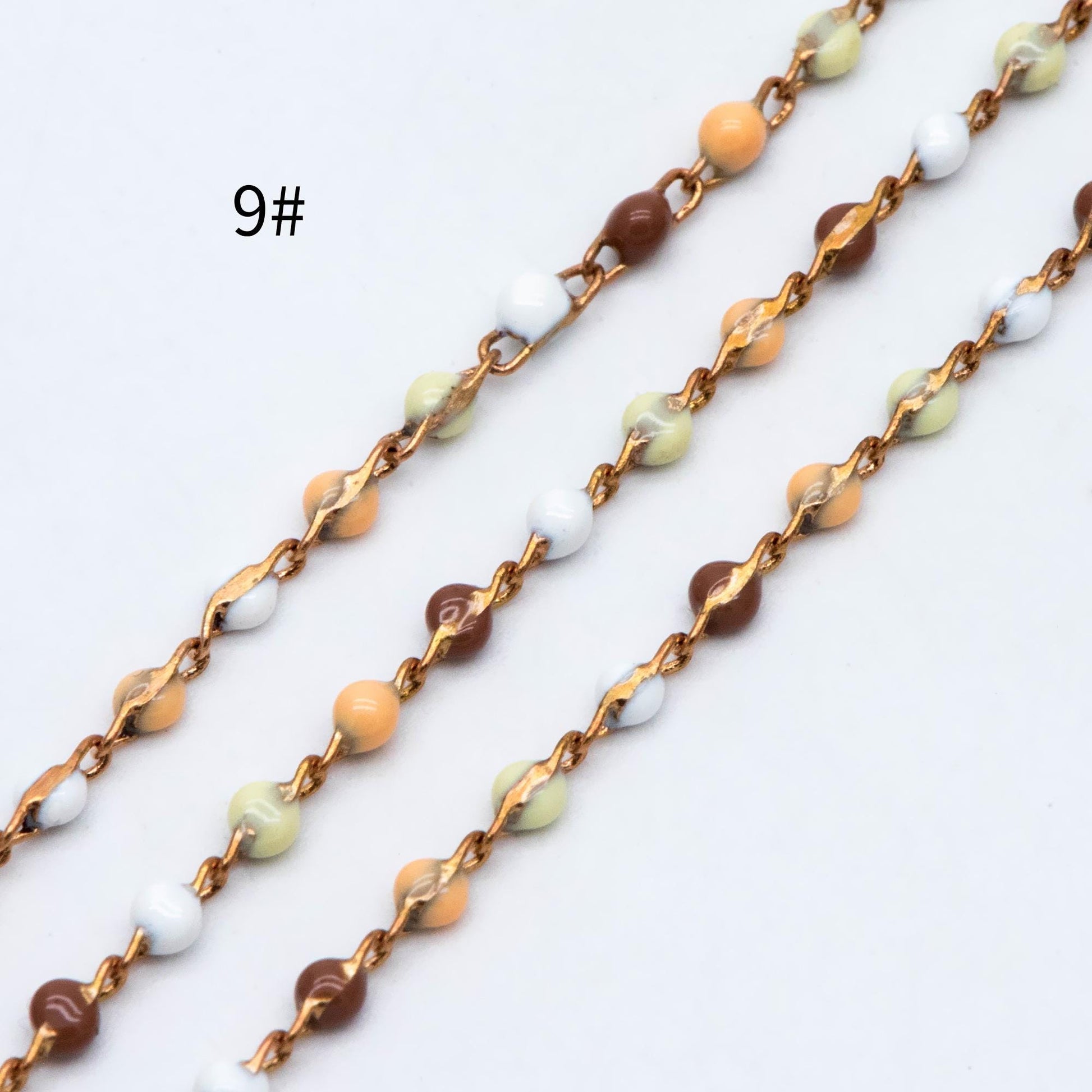 Enamel Brass Chain 2.5mm Thin, Unplated Brass Designer Chains (#LK-050)/ 1 meter