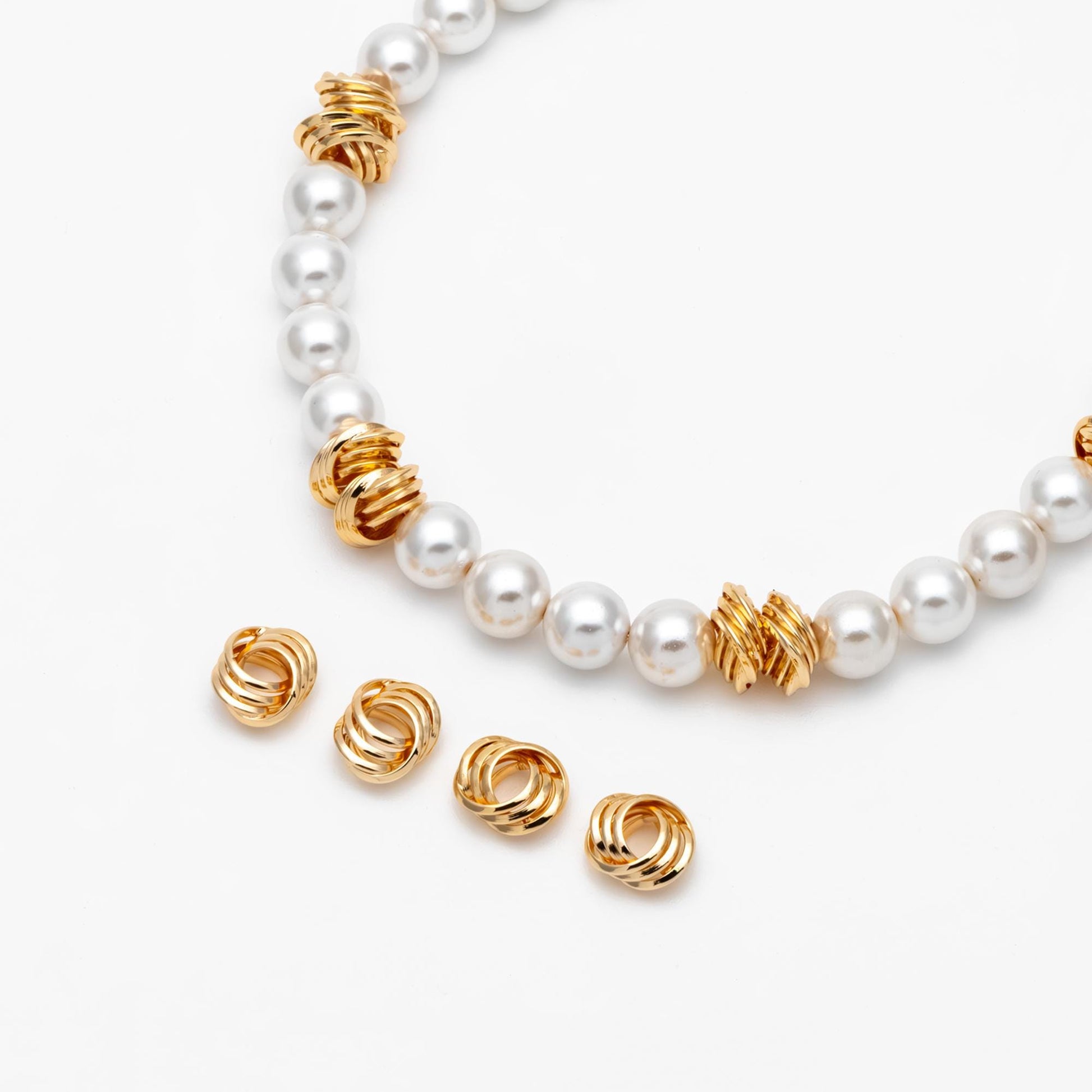 10pcs Gold Knot Spacer Beads 10x9mm, Gold plated Brass, Jewelry Making Supplies Wholesale (GB-3715-B)