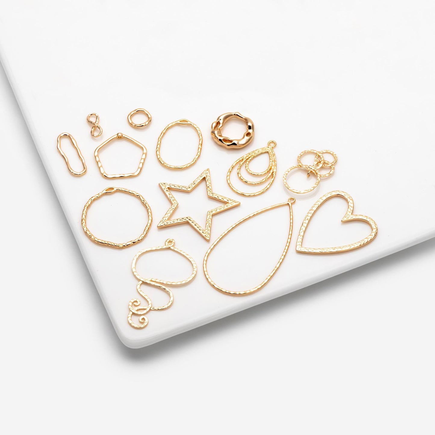 10pcs Gold Geometric Charm Connectors, 18K Gold plated Brass Earring Pendants (GB-2750)