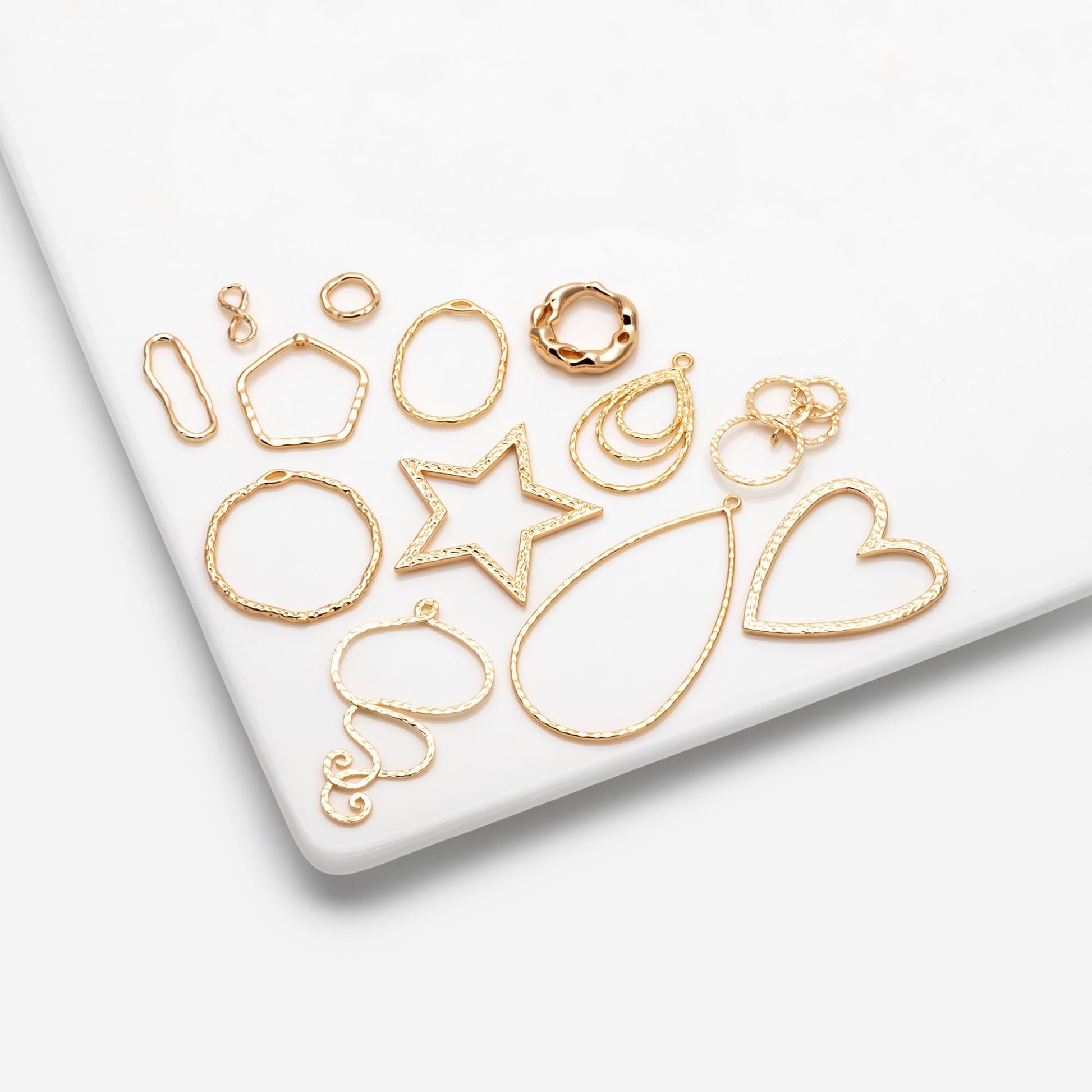 10pcs Gold Geometric Charm Connectors, 18K Gold plated Brass Earring Pendants (GB-2750)