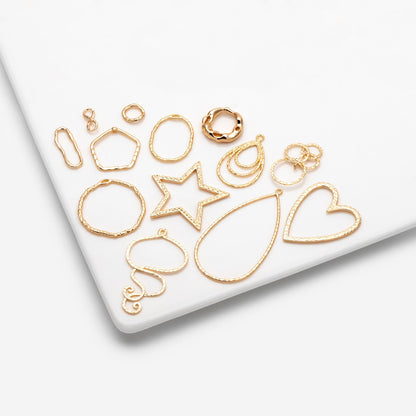 10pcs Gold Geometric Charm Connectors, 18K Gold plated Brass Earring Pendants (GB-2750)