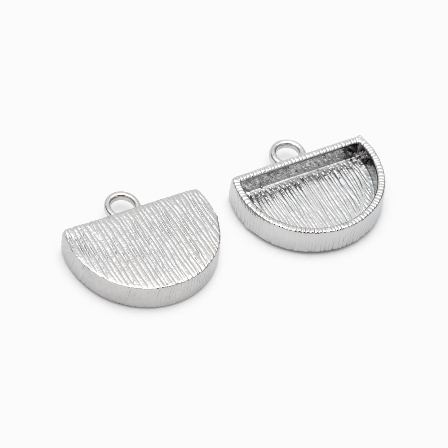 10pcs Gold/ Silver tone Half Round Bezel Setting, 18K Gold/ Rhodium Plated Brass, Jewelry Making, Diy Material,Jewelry Supplies(GB-4680)