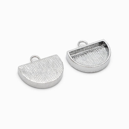 10pcs Gold/ Silver tone Half Round Bezel Setting, 18K Gold/ Rhodium Plated Brass, Jewelry Making, Diy Material,Jewelry Supplies(GB-4680)