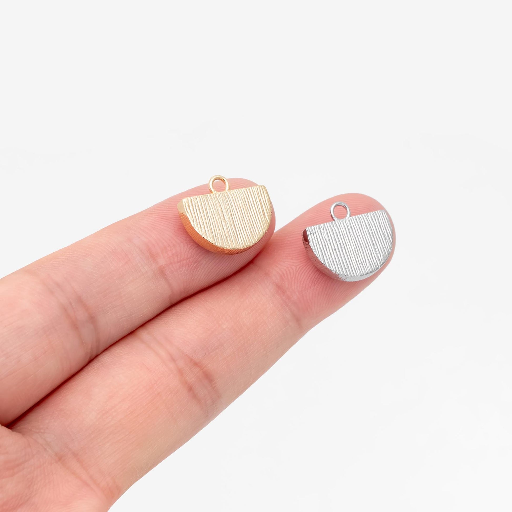 10pcs Gold/ Silver tone Half Round Bezel Setting, 18K Gold/ Rhodium Plated Brass, Jewelry Making, Diy Material,Jewelry Supplies(GB-4680)