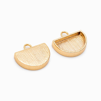 10pcs Gold/ Silver tone Half Round Bezel Setting, 18K Gold/ Rhodium Plated Brass, Jewelry Making, Diy Material,Jewelry Supplies(GB-4680)