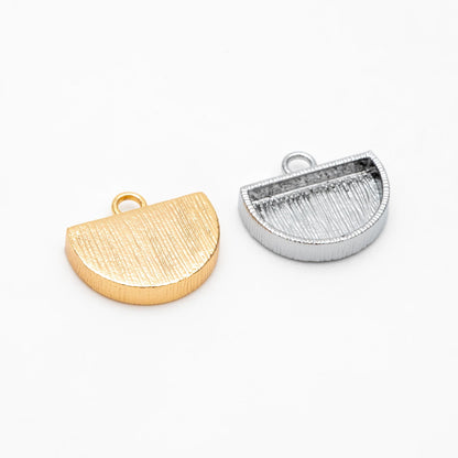 10pcs Gold/ Silver tone Half Round Bezel Setting, 18K Gold/ Rhodium Plated Brass, Jewelry Making, Diy Material,Jewelry Supplies(GB-4680)