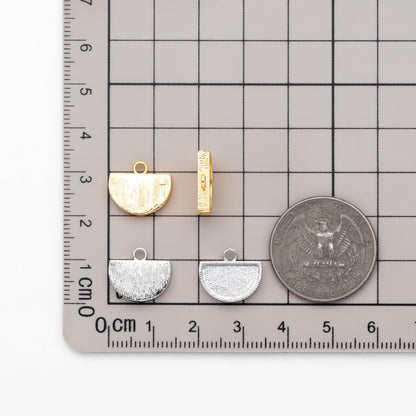 10pcs Gold/ Silver tone Half Round Bezel Setting, 18K Gold/ Rhodium Plated Brass, Jewelry Making, Diy Material,Jewelry Supplies(GB-4680)