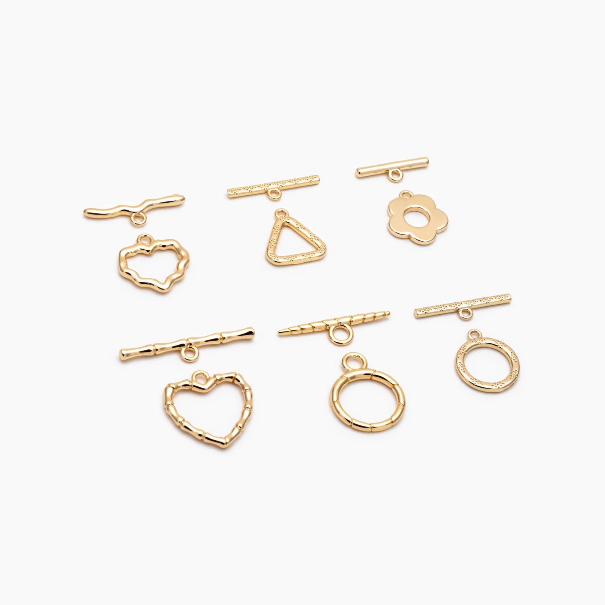 10pcs Gold Toggle Clasp, Jewelry Clasp, 18K Gold Plated Brass, Close Clasp (GB-1285)