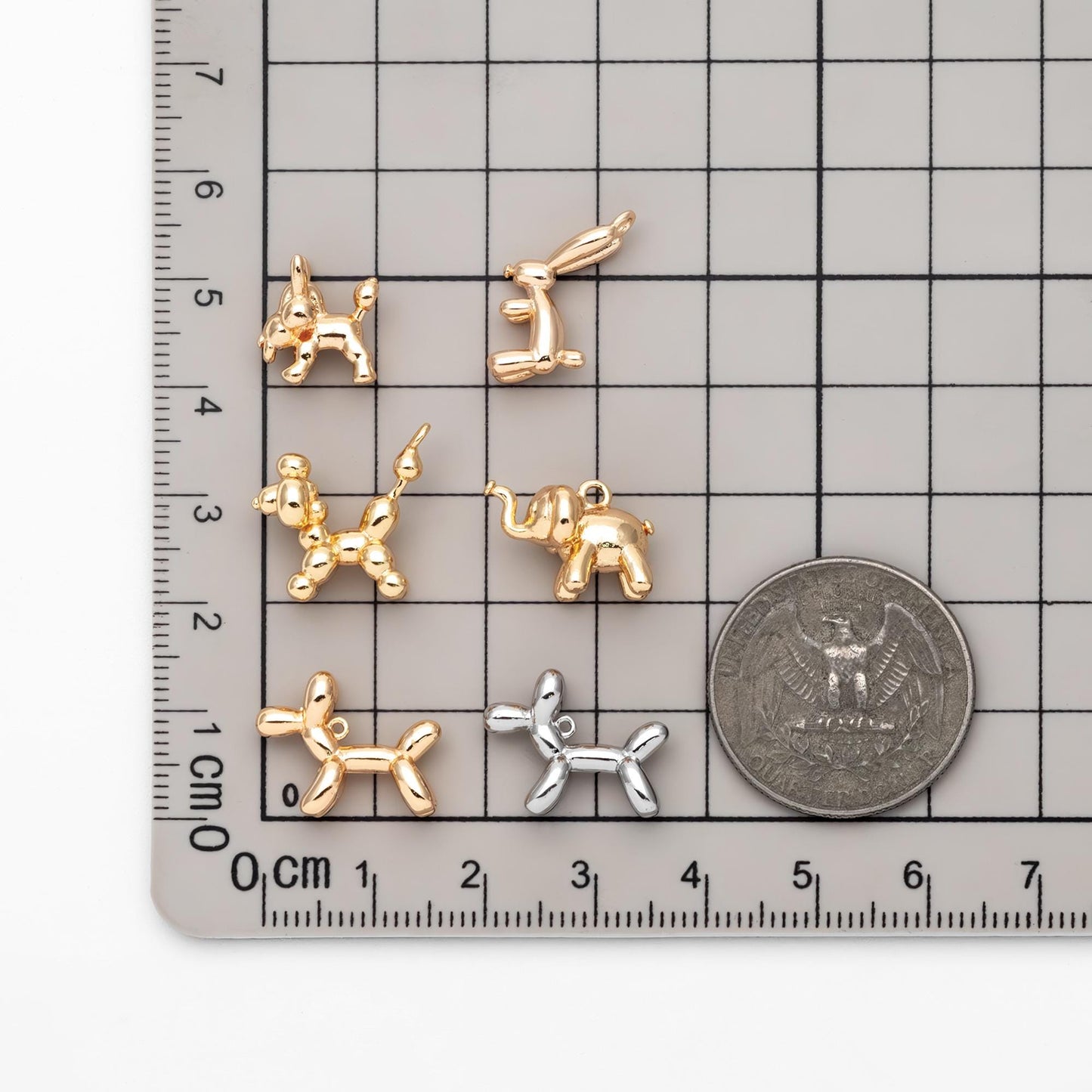 10pcs Gold Balloon Animal Charm, Jewelry Making, Diy Material, Jewelry Supplies (GB-2034)