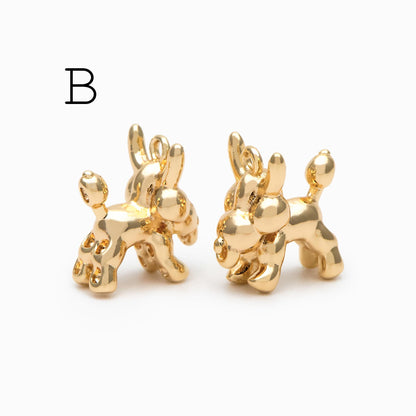 10pcs Gold Balloon Animal Charm, Jewelry Making, Diy Material, Jewelry Supplies (GB-2034)