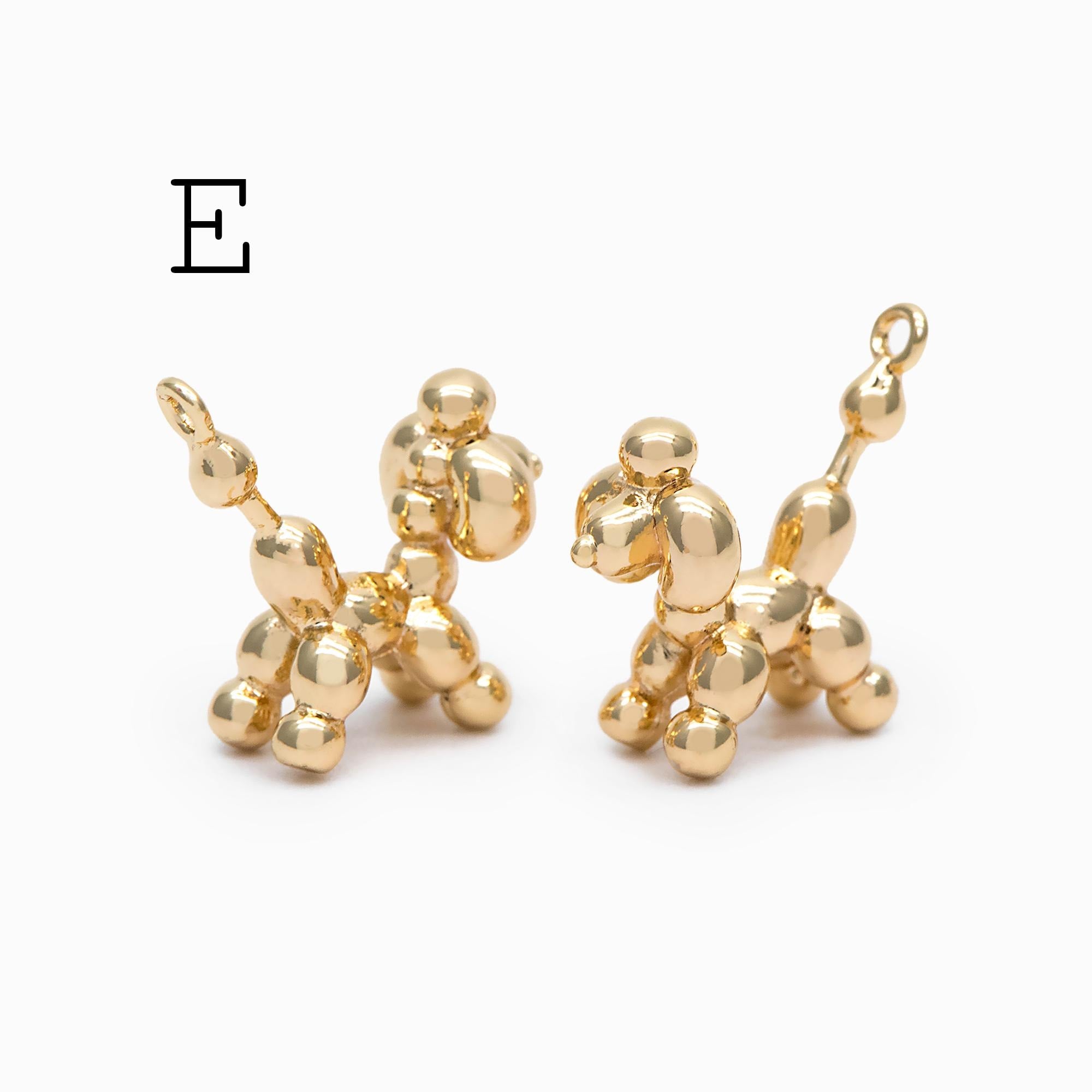 10pcs Gold Balloon Animal Charm, Jewelry Making, Diy Material, Jewelry Supplies (GB-2034)