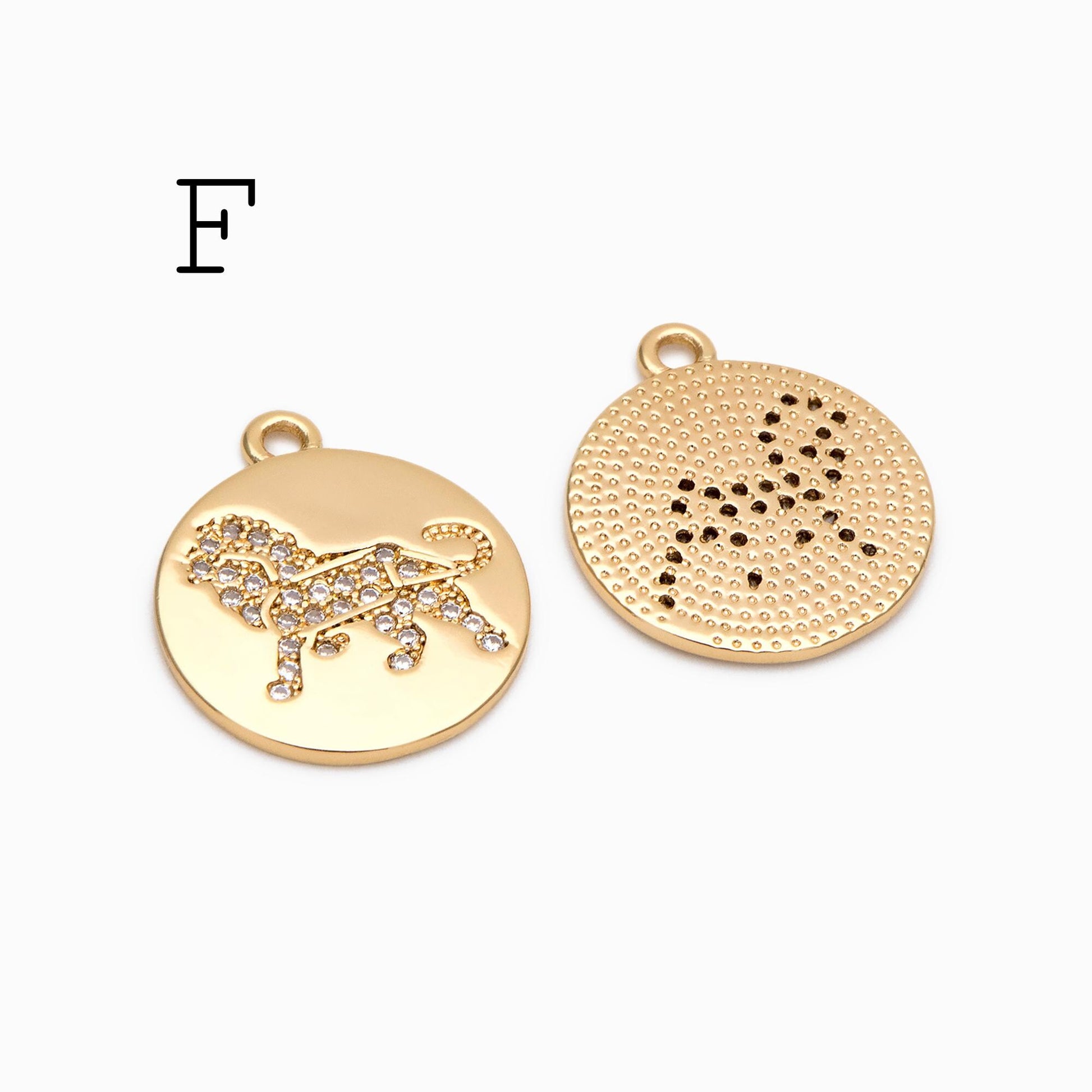 4pcs CZ Pave Gold Animal Charms, Earring Findings, Jewelry Making, Diy Material, Jewelry Supplies (GB-2507)
