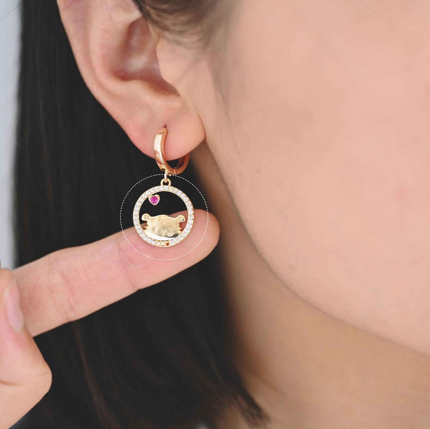 4pcs CZ Pave Gold Animal Charms, Earring Findings, Jewelry Making, Diy Material, Jewelry Supplies (GB-2507)