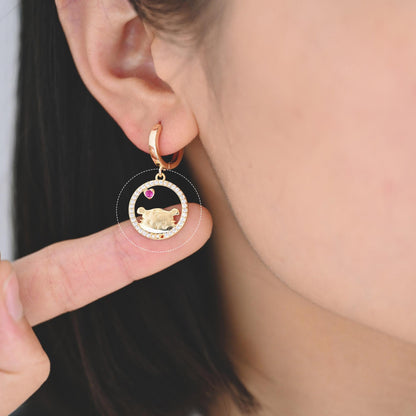 4pcs CZ Pave Gold Animal Charms, Earring Findings, Jewelry Making, Diy Material, Jewelry Supplies (GB-2507)