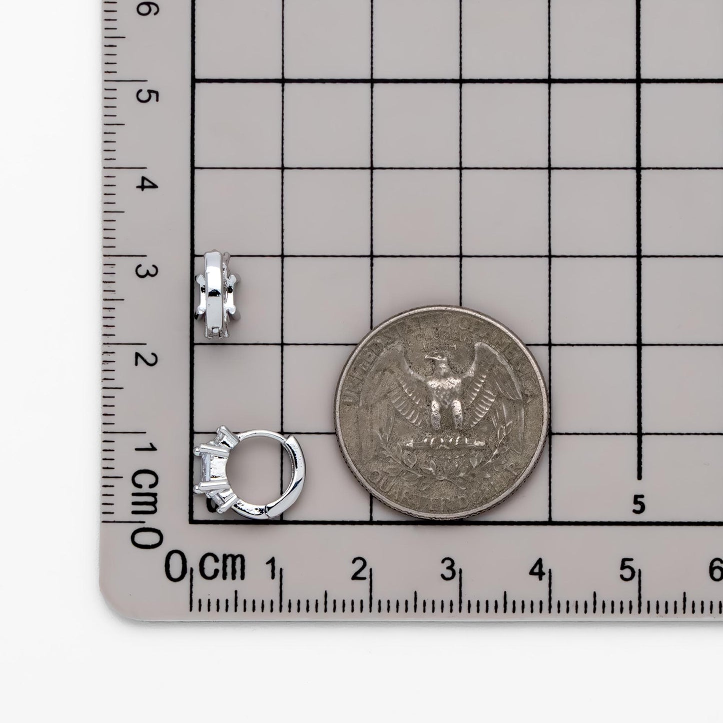 4pcs CZ Pave Square Hoop Earrings 12mm, Dainty Huggie Earrings, Minimalist Earring, Small Gold Hoops Earring (GB-3477-E)