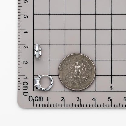 4pcs CZ Pave Square Hoop Earrings 12mm, Dainty Huggie Earrings, Minimalist Earring, Small Gold Hoops Earring (GB-3477-E)