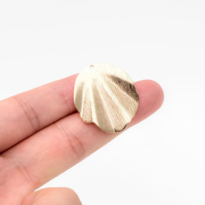 10pcs Gold waved Charms 30/ 35mm, Polished Gold plated Brass Pendants (GB-3817-M)