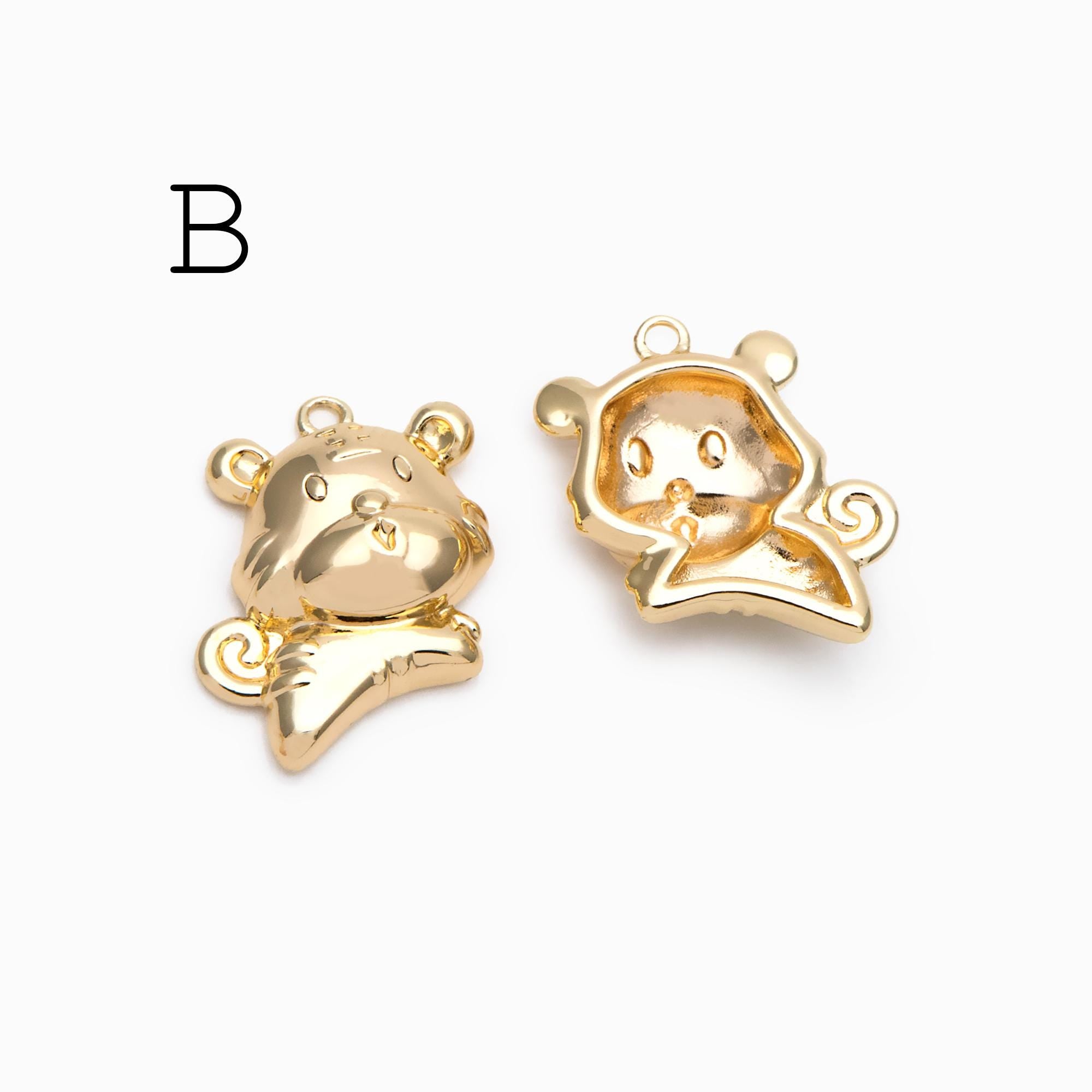 4pcs Gold giraffe / Tiger / Dinosaur Pendant, Jewelry Making, Diy Material, Jewelry Supplies (GB-4086)