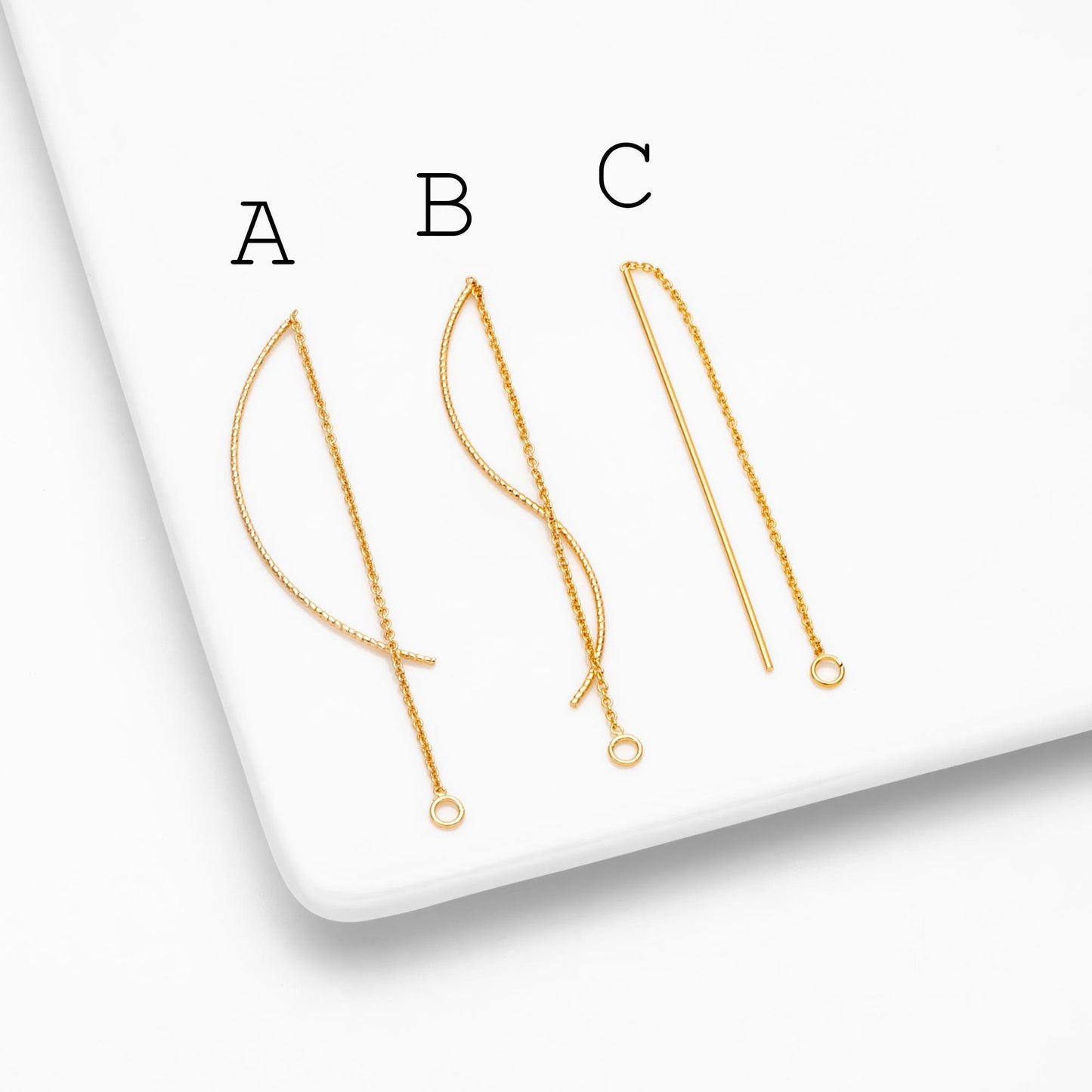 10pcs Ear Threader Findings for Handmade Jewelry, Craft Supplies (GB-1299)