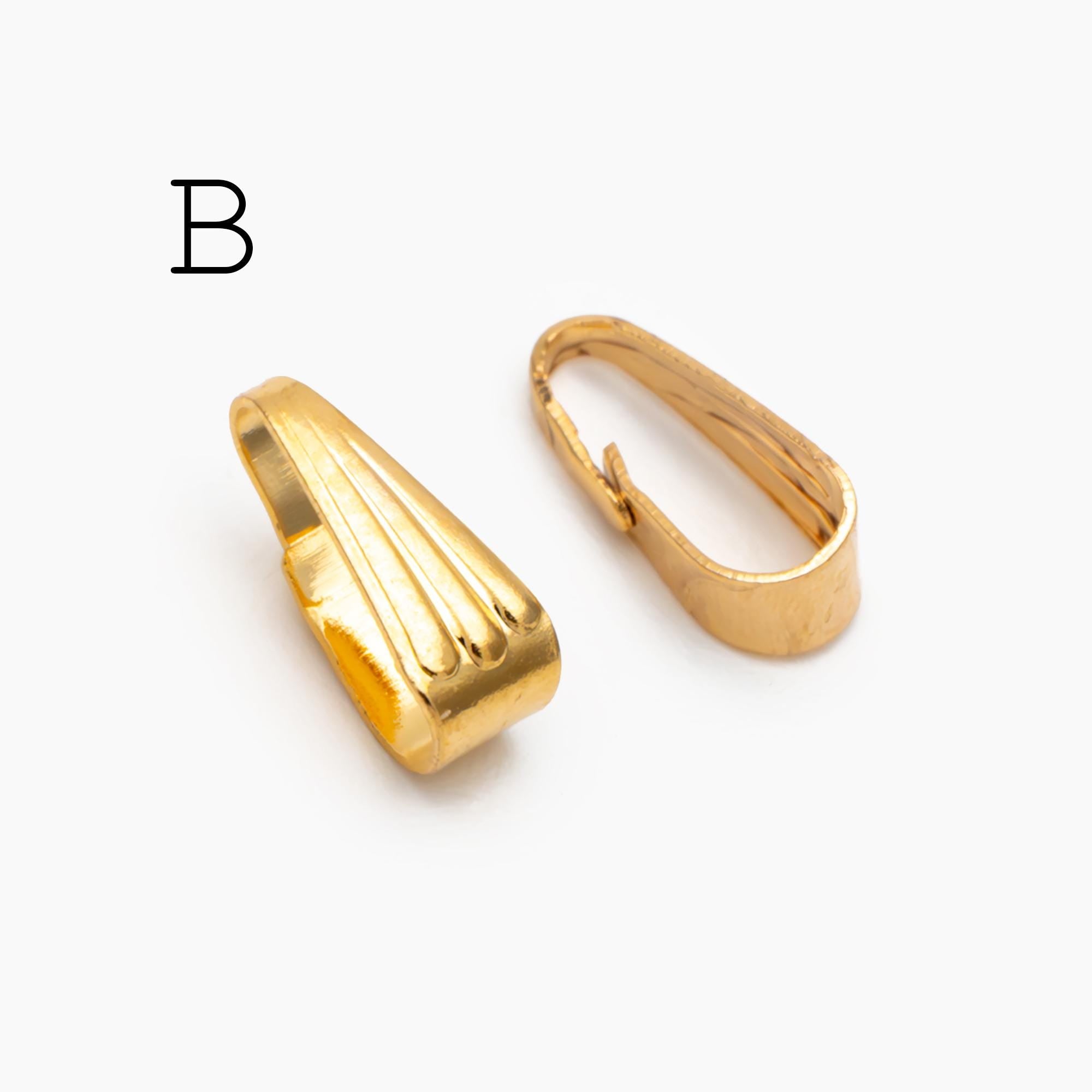 10pcs Gold/ Silver Tone Bail Connector, Gold/ Rhodium Plated Bails, Small Bail, Jewelry Bail, Pendant Bails, Metal Bails (GB-1468)