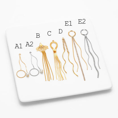 4pcs Chain Tassel Charms, Gold plated Brass, Tassel Earring Components (GB-1277)