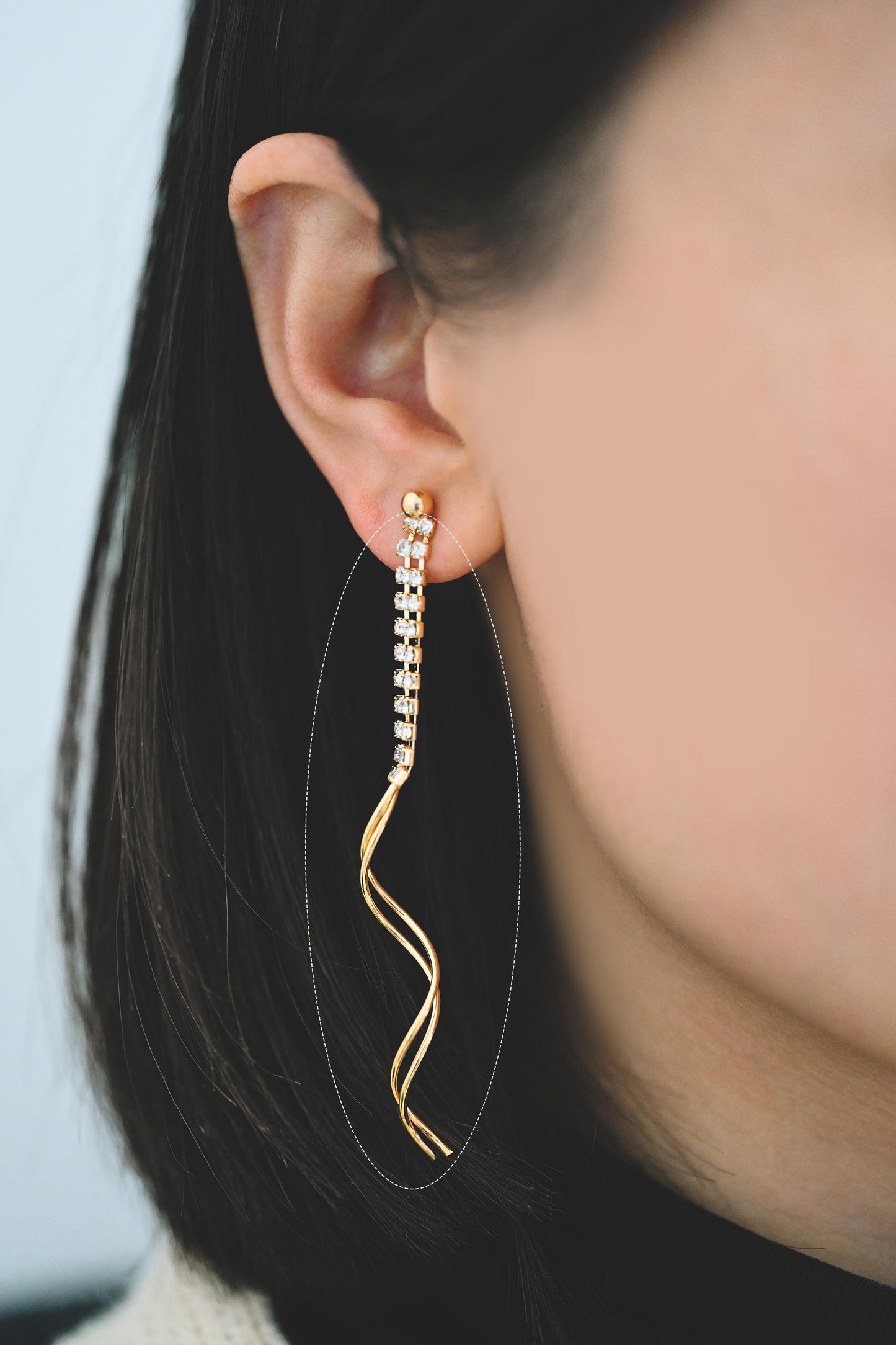 4pcs Chain Tassel Charms, Gold plated Brass, Tassel Earring Components (GB-1277)