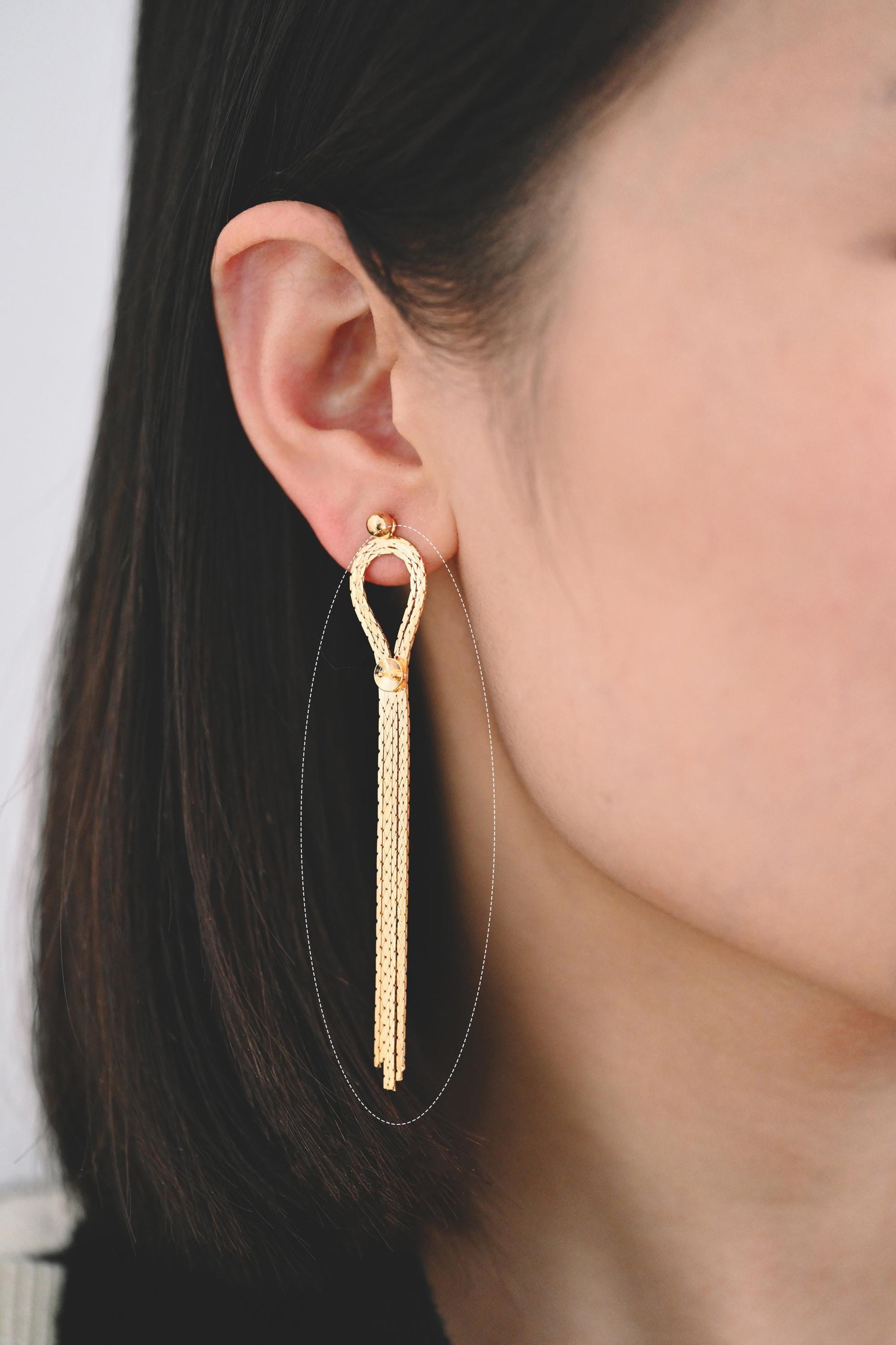 4pcs Chain Tassel Charms, Gold plated Brass, Tassel Earring Components (GB-1277)