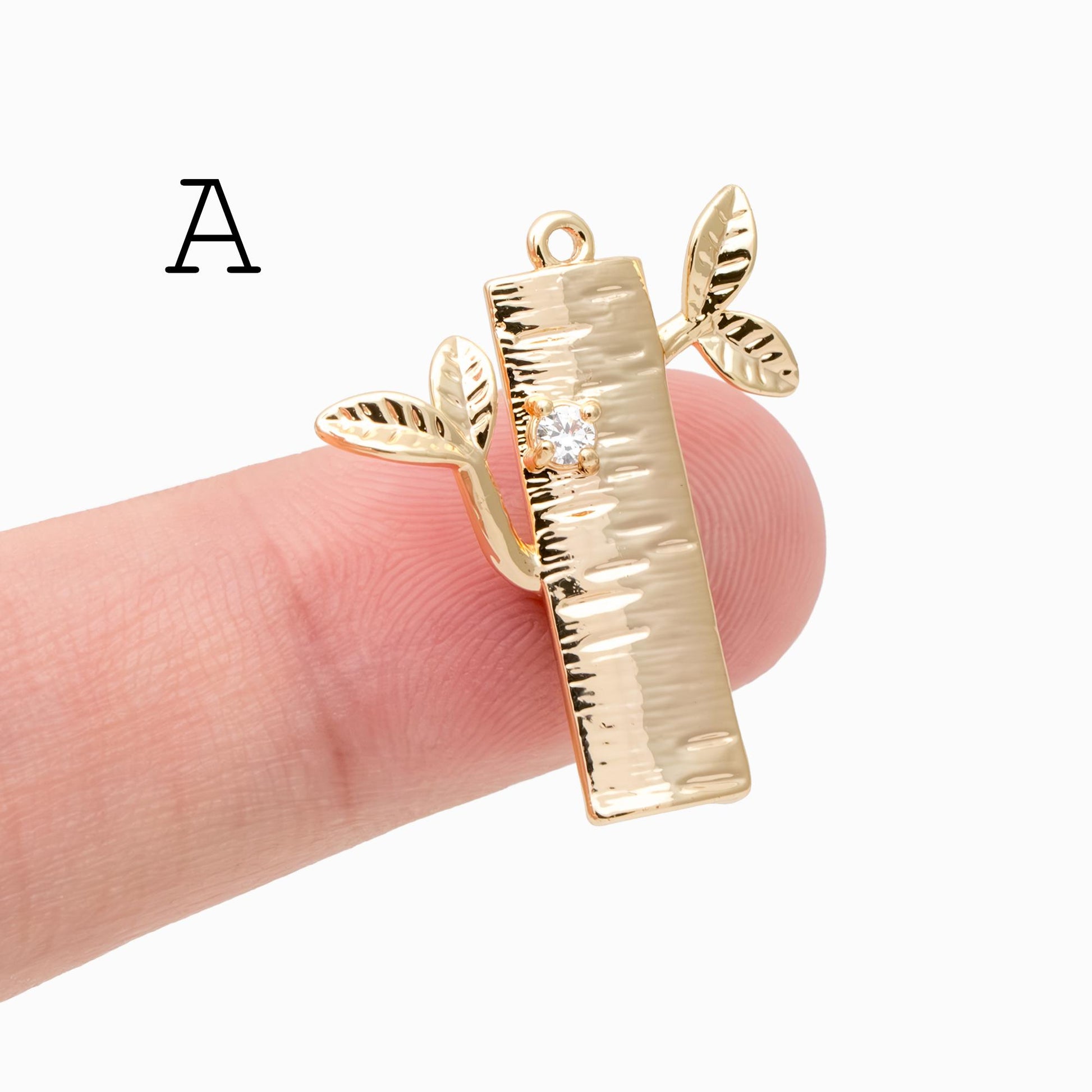 10pcs Gold Tree Leaf Flower Connectors, Gold Plated Brass, Branch Charms, Lead Nickel Free (GB-1010)