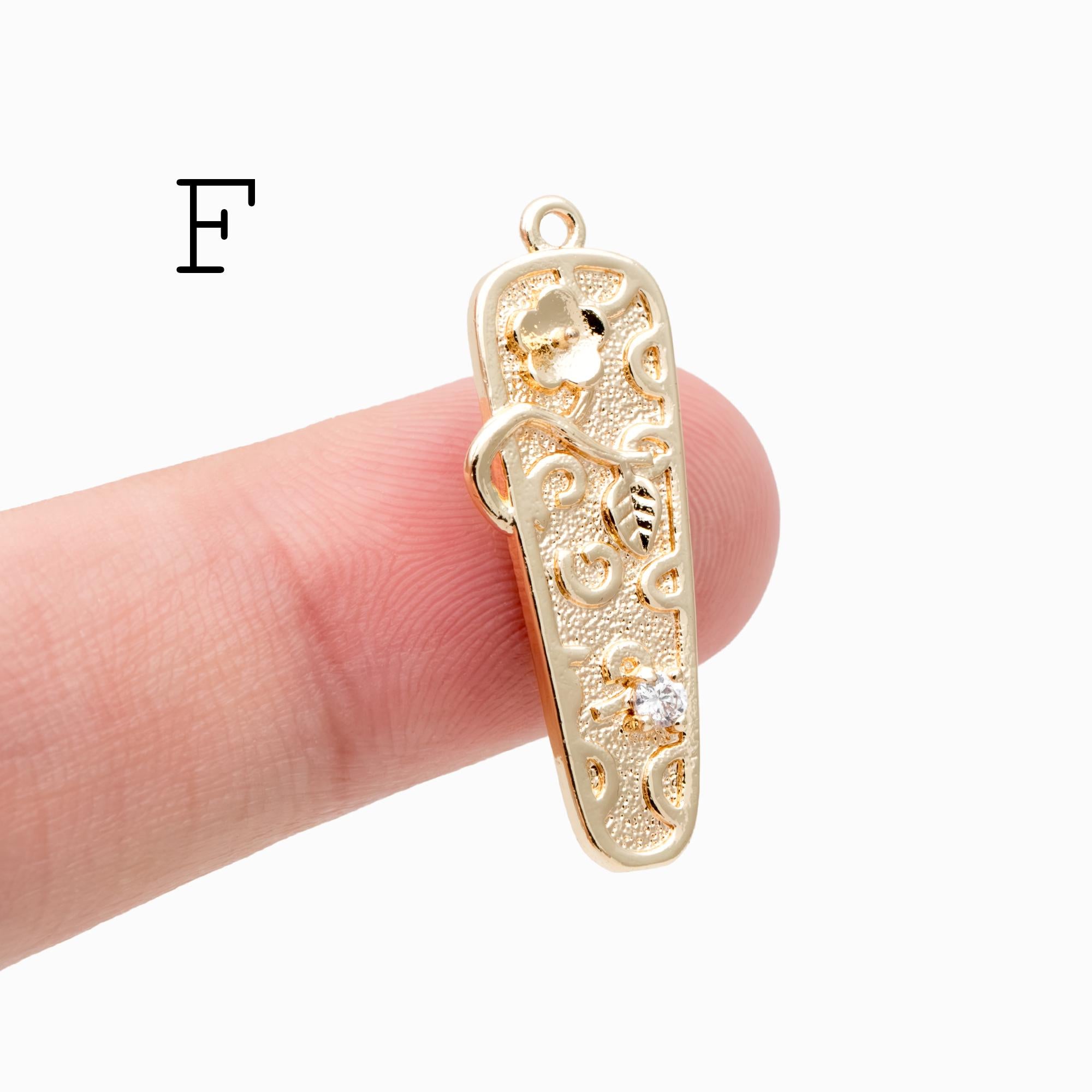 10pcs Gold Tree Leaf Flower Connectors, Gold Plated Brass, Branch Charms, Lead Nickel Free (GB-1010)