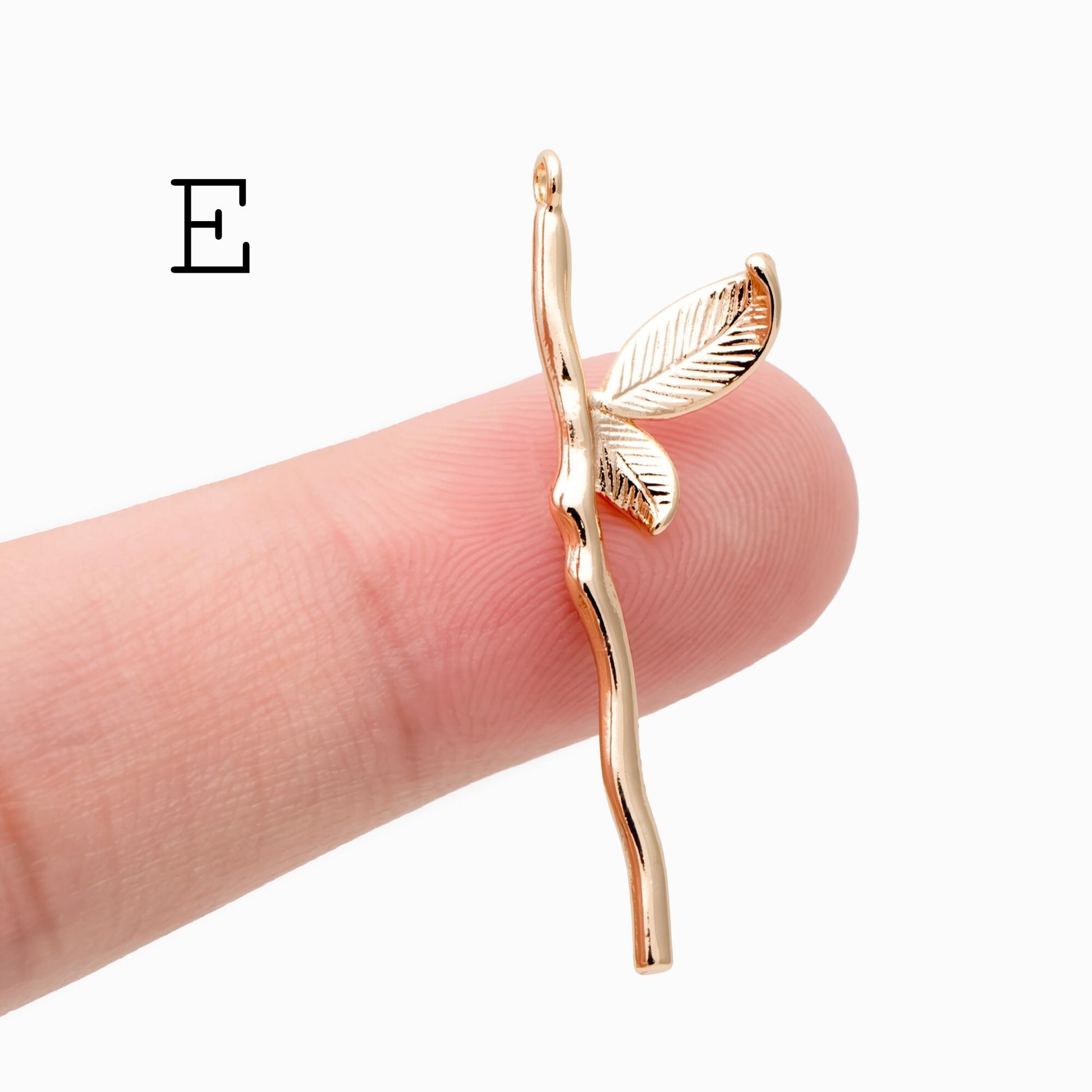 10pcs Gold Leaf Flower Charms , 18K Gold plated Brass, Dainty Earring Pendants (GB-3770)