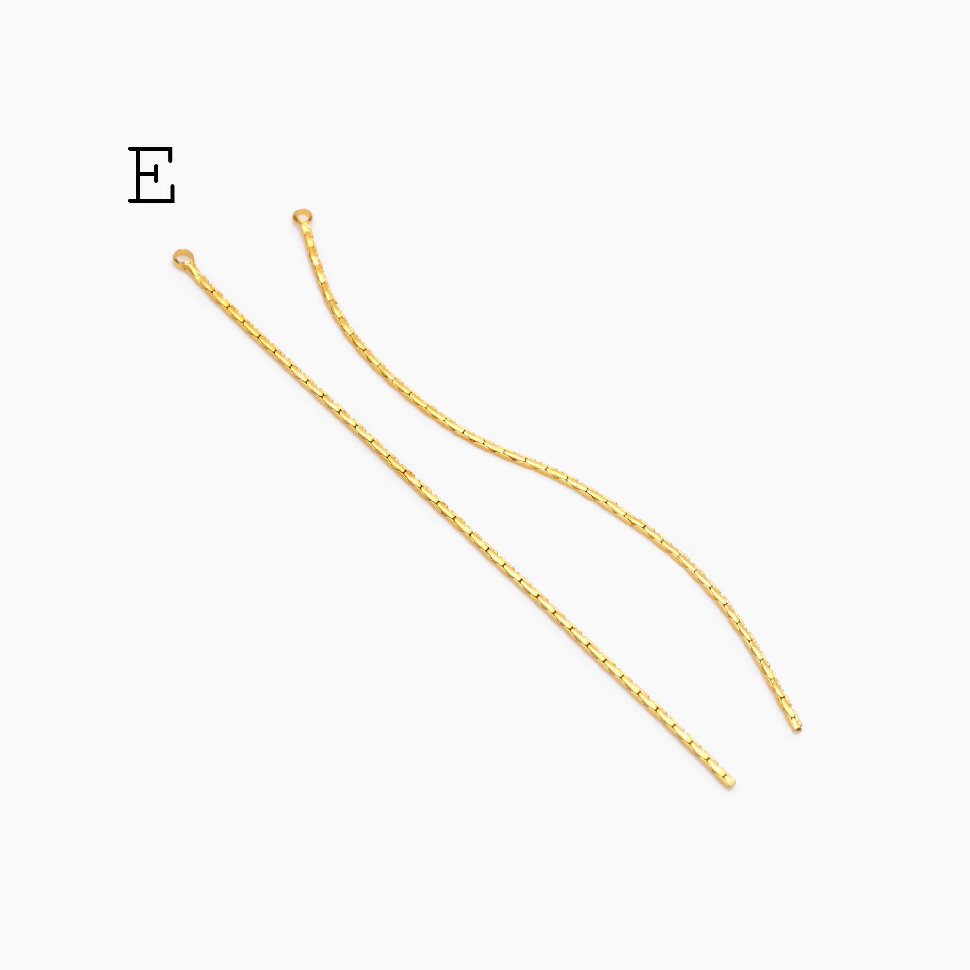 4pcs Chain Tassel Charms, Gold/ Rhodium plated Brass, Tassel Earring Components (GB-3523)