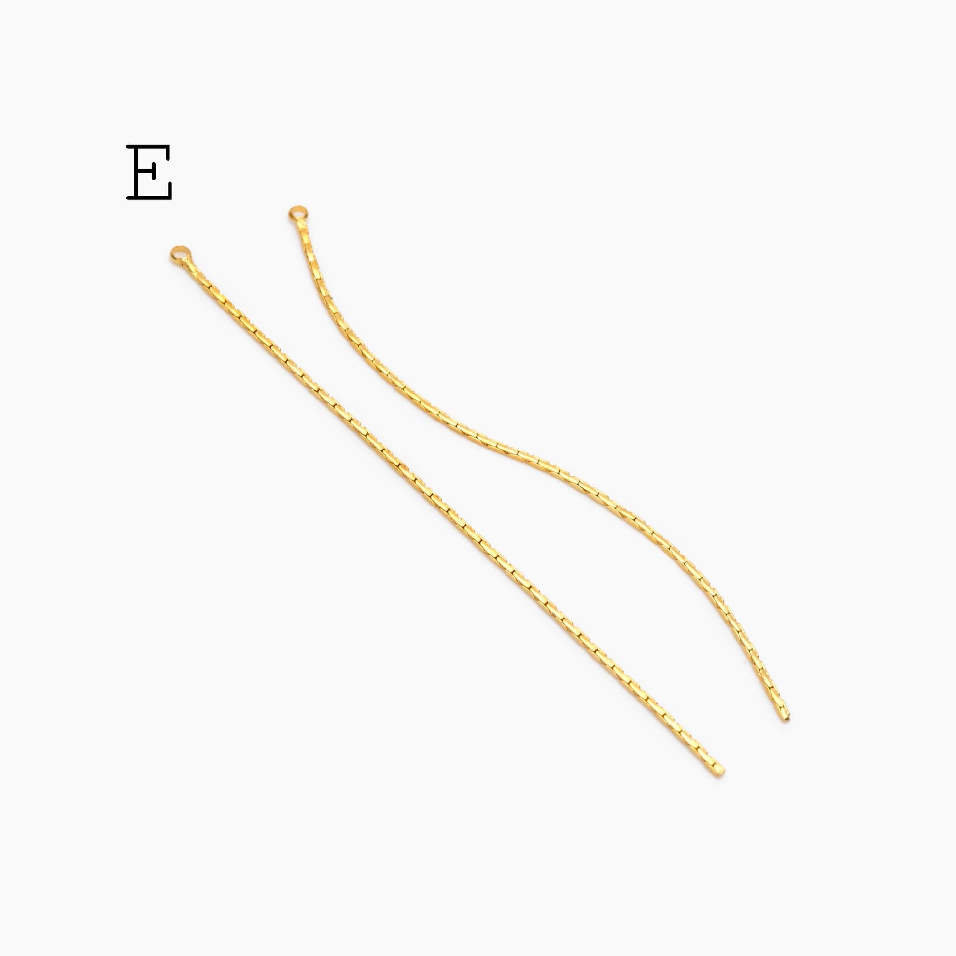 4pcs Chain Tassel Charms, Gold/ Rhodium plated Brass, Tassel Earring Components (GB-3523)