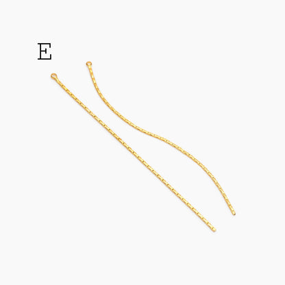 4pcs Chain Tassel Charms, Gold/ Rhodium plated Brass, Tassel Earring Components (GB-3523)