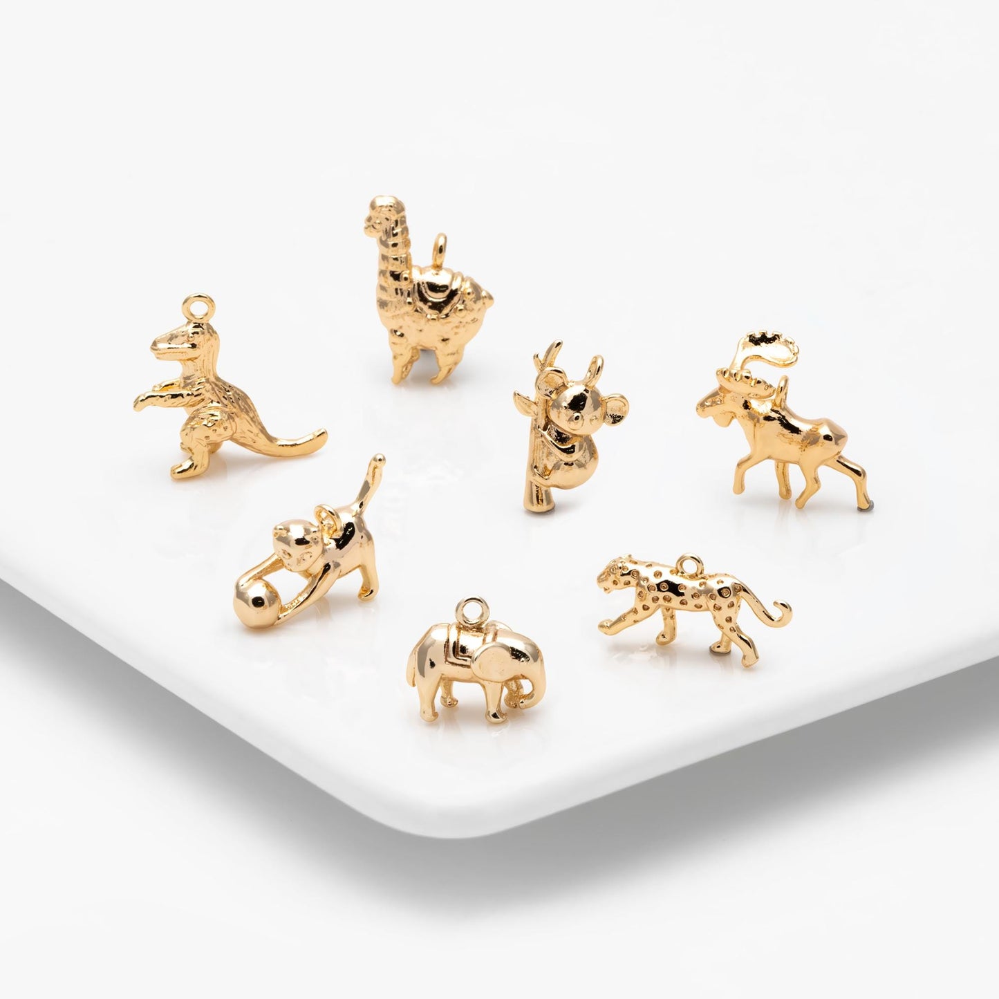 10pcs Gold Cute Animal Charm, Jewelry Making, Diy Material, Jewelry Supplies (GB-2707)