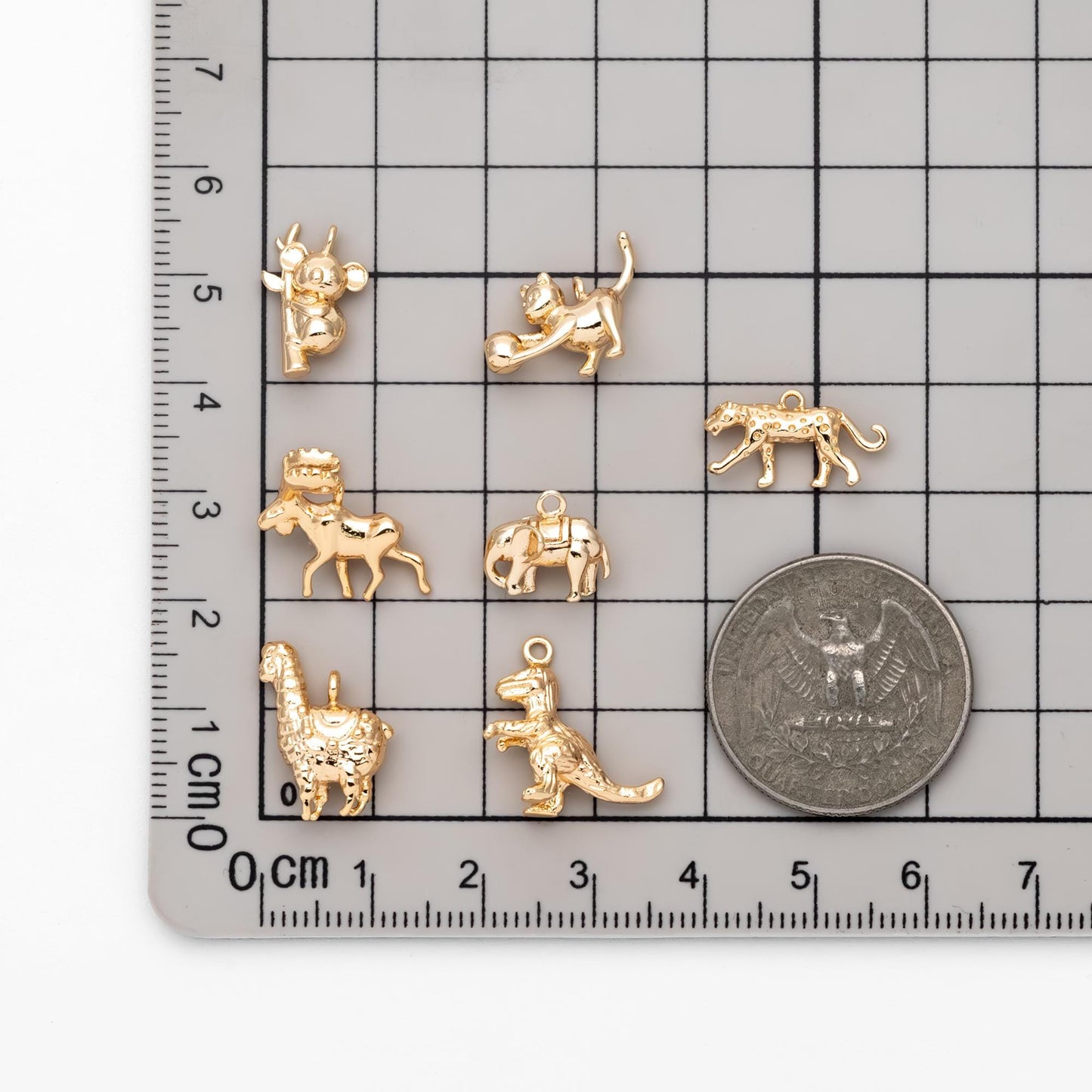 10pcs Gold Cute Animal Charm, Jewelry Making, Diy Material, Jewelry Supplies (GB-2707)