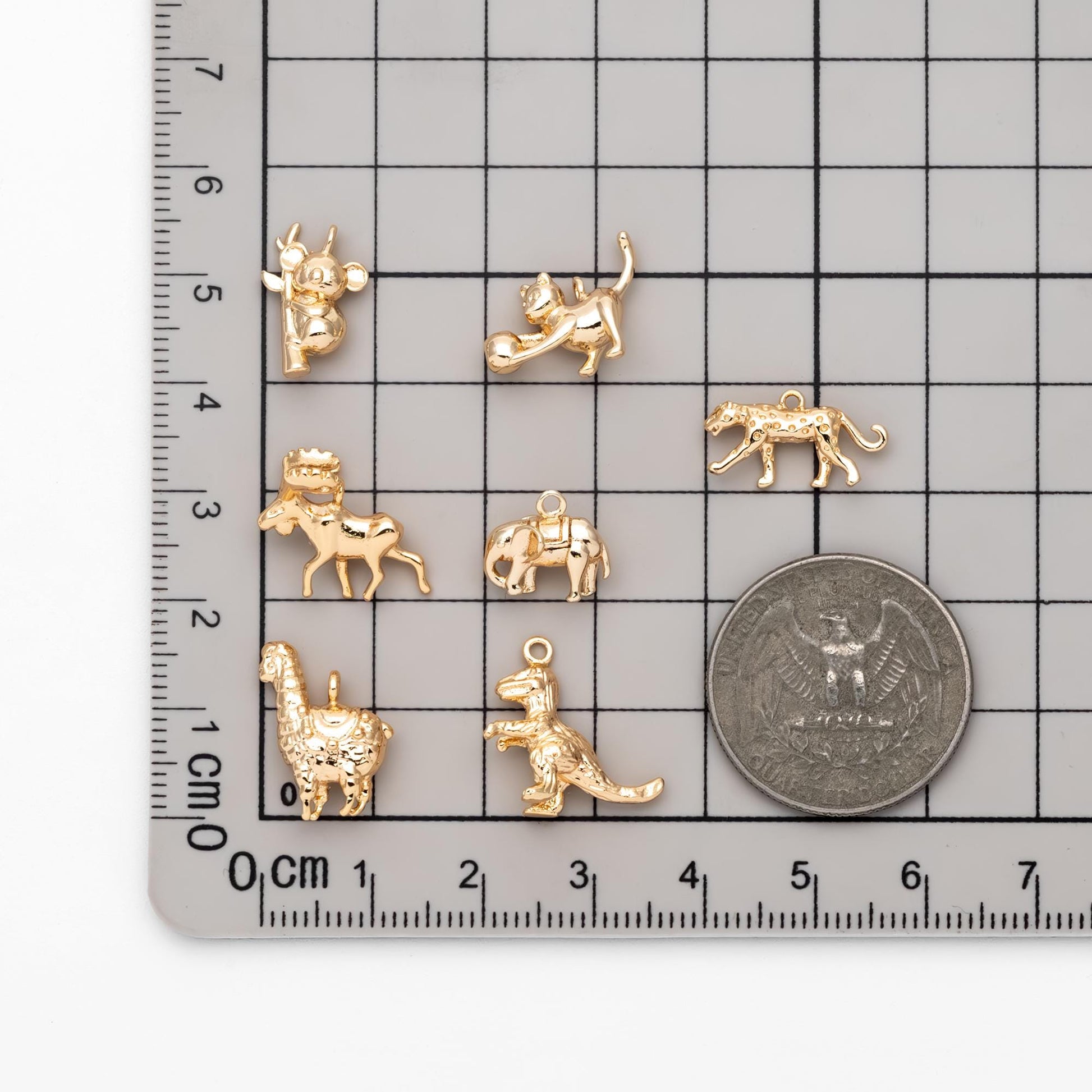 10pcs Gold Cute Animal Charm, Jewelry Making, Diy Material, Jewelry Supplies (GB-2707)