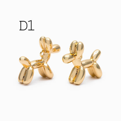 10pcs Gold Balloon Animal Charm, Jewelry Making, Diy Material, Jewelry Supplies (GB-2034)