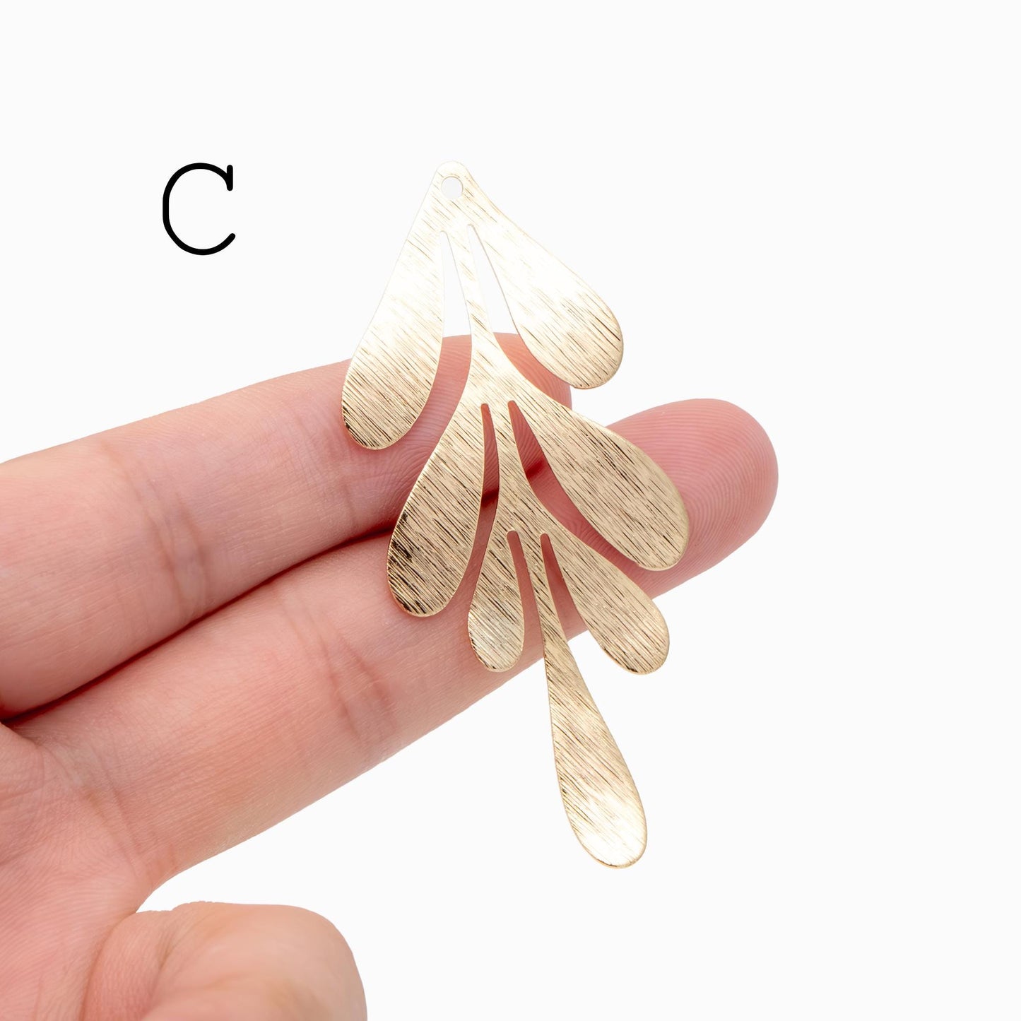 10pcs Brushed Gold/ Silver Leaf Charms , Real Gold/ Rhodium plated Brass, Lead Nickel Free (GB-467)