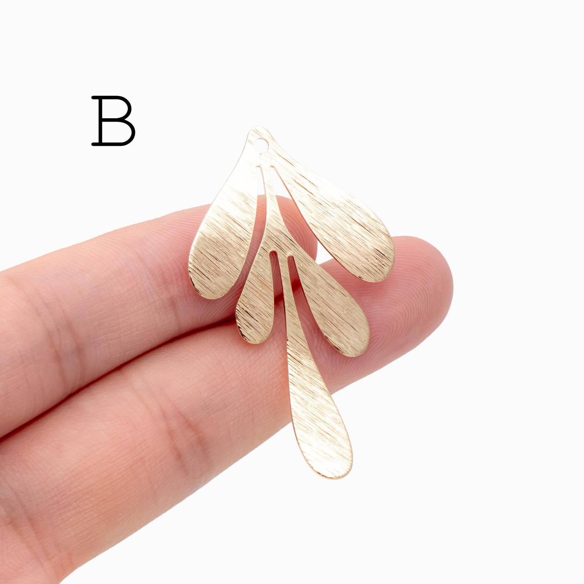 10pcs Brushed Gold/ Silver Leaf Charms , Real Gold/ Rhodium plated Brass, Lead Nickel Free (GB-467)