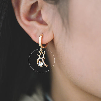 4pcs Gold Elk Deer Horn Charms, Jewelry Making, Diy Material, Jewelry Supplies (GB-2517)