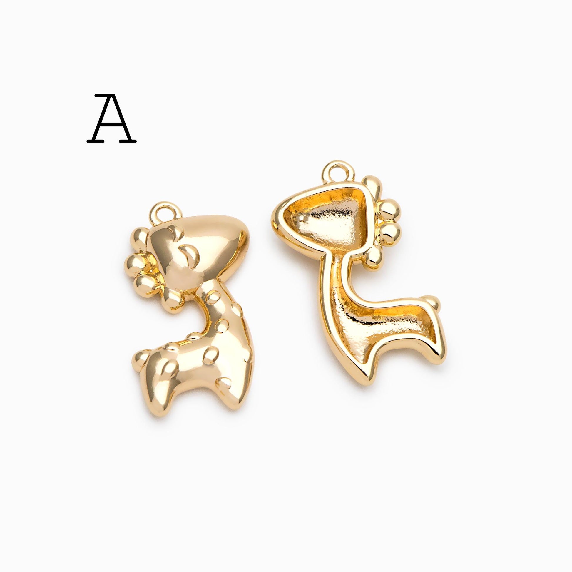 4pcs Gold giraffe / Tiger / Dinosaur Pendant, Jewelry Making, Diy Material, Jewelry Supplies (GB-4086)