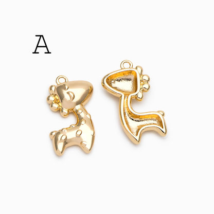 4pcs Gold giraffe / Tiger / Dinosaur Pendant, Jewelry Making, Diy Material, Jewelry Supplies (GB-4086)