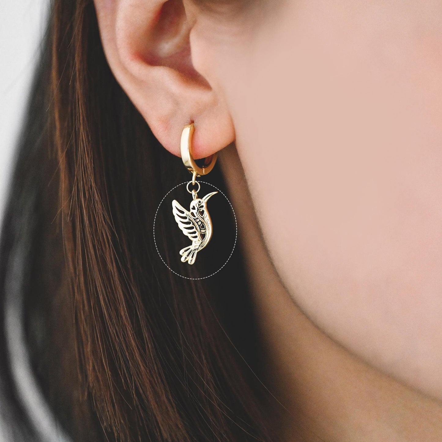 10pcs Gold Bird Charm, Real Gold plated Brass Bird Pendant, Earring Charm (GB-2691)