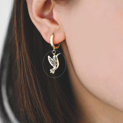 10pcs Gold Bird Charm, Real Gold plated Brass Bird Pendant, Earring Charm (GB-2691)