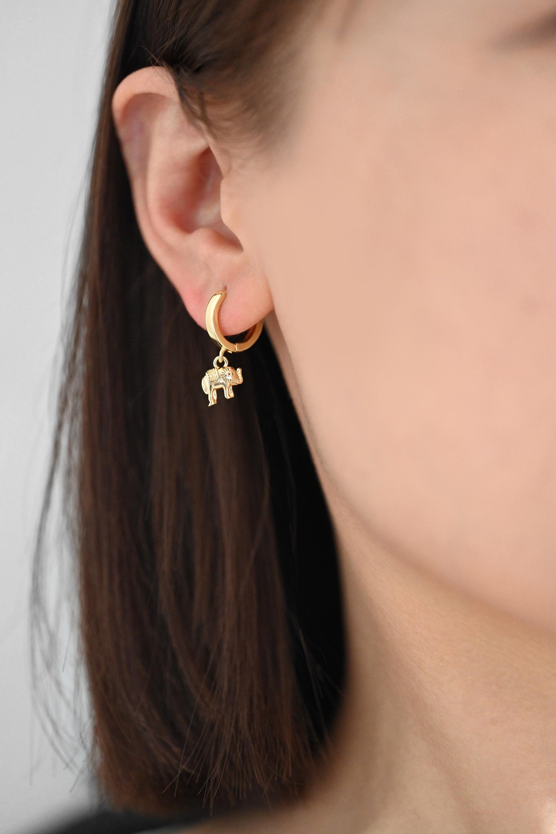 10pcs Gold Cute Animal Charms, Real Gold plated Brass Necklace Pendant, Earring Charm (GB-2835)