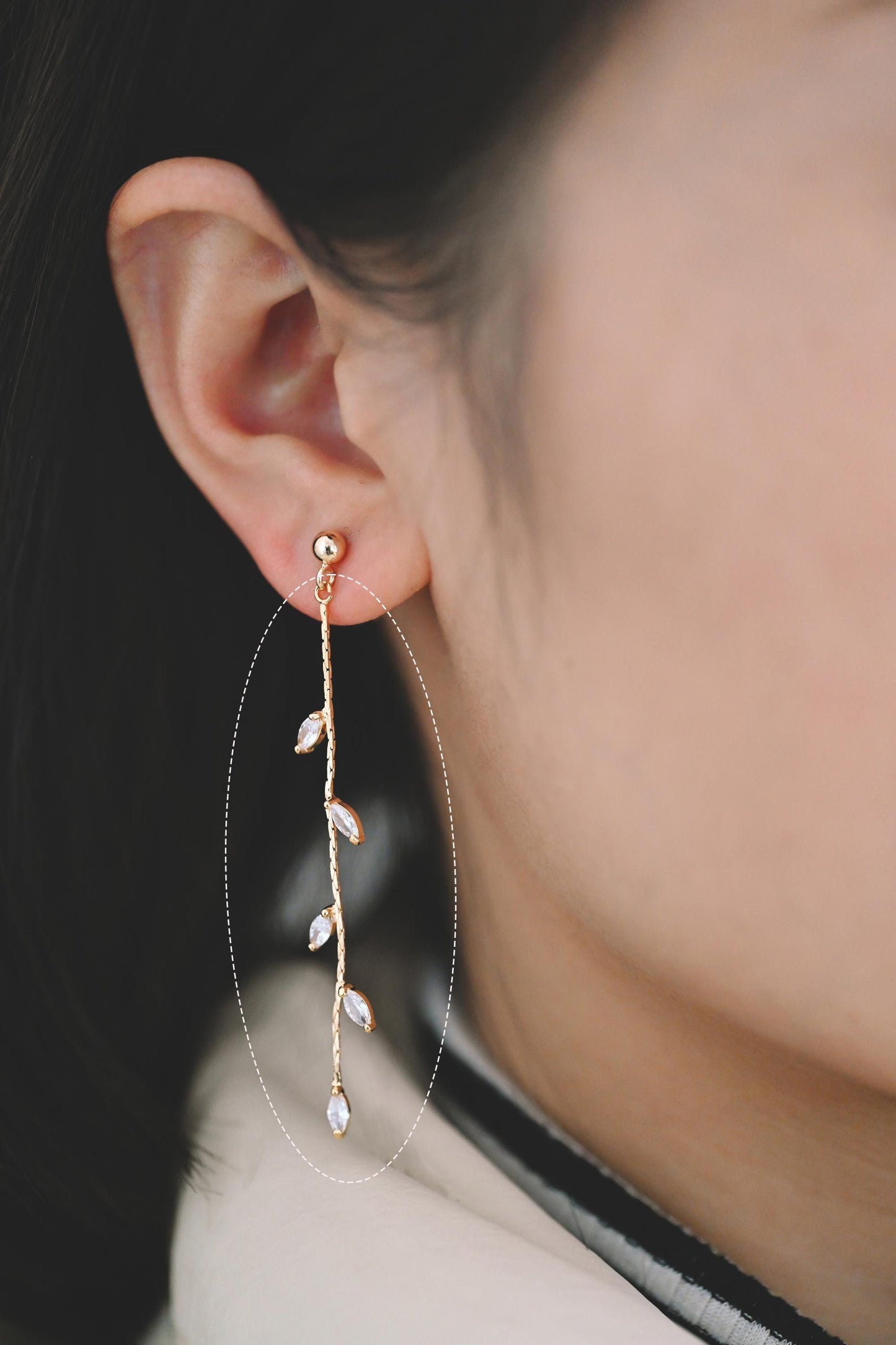 4pcs Gold/ Silver Chain Tassel Charms, CZ Pave Taseel, 18K Gold/ Rhodium plated Chain Pendants (GB-1234)