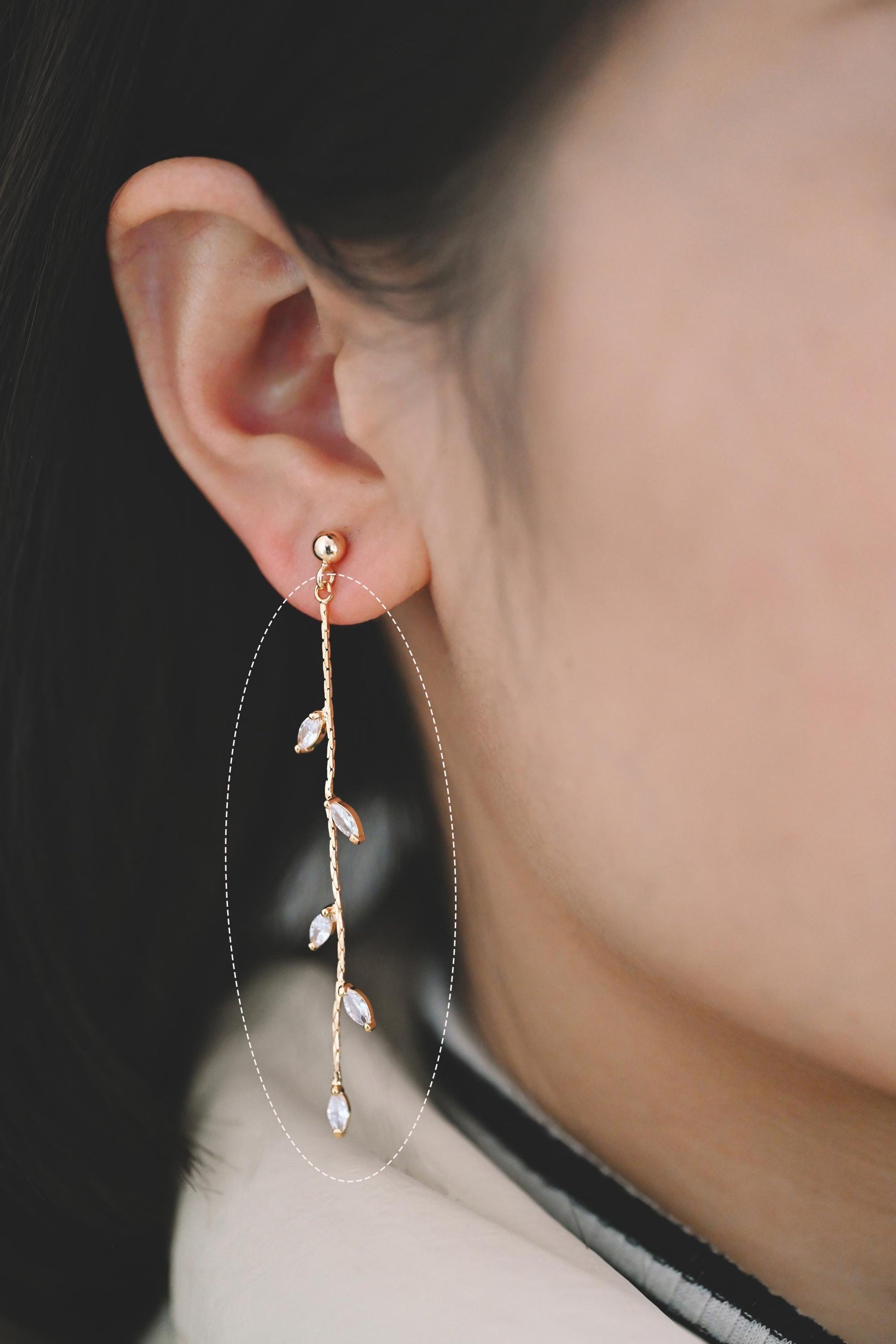 4pcs Gold/ Silver Chain Tassel Charms, CZ Pave Taseel, 18K Gold/ Rhodium plated Chain Pendants (GB-1234)