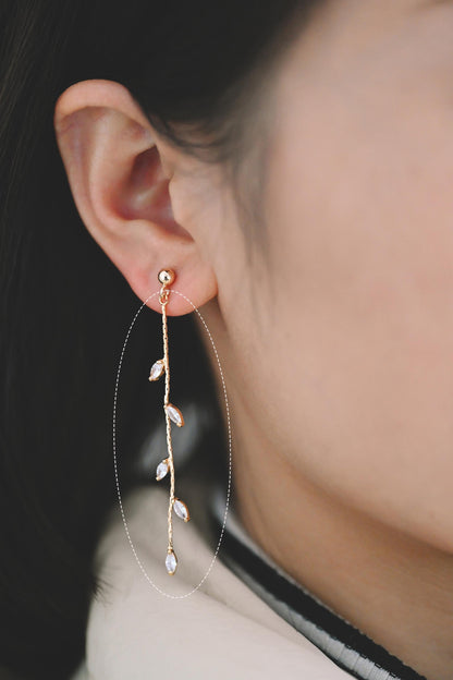 4pcs Gold/ Silver Chain Tassel Charms, CZ Pave Taseel, 18K Gold/ Rhodium plated Chain Pendants (GB-1234)